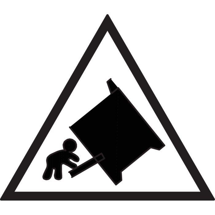 Avoid that children push the oven door - risk of tilting