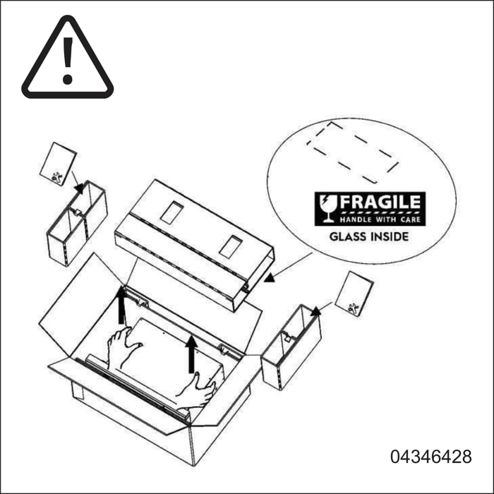 unbox carefully - glass inside