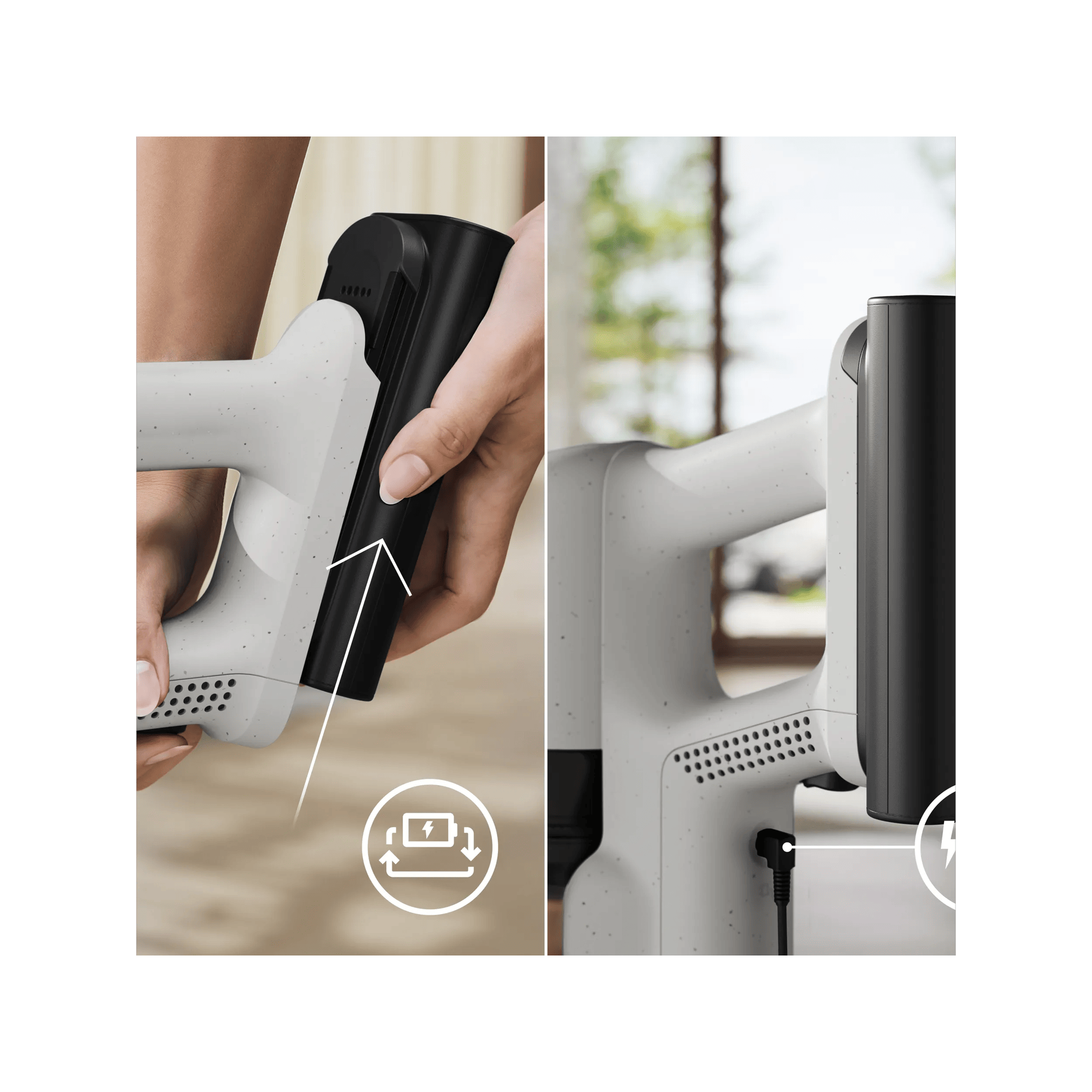 Charge right on the product – automatic protection stops overcharging
