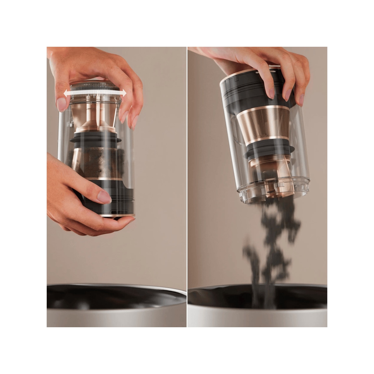 Quick and easy dust disposal – just press, empty, and go