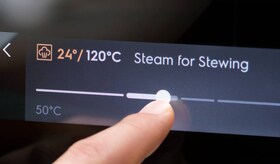 Nærbillede af display hvor temperatur vælges