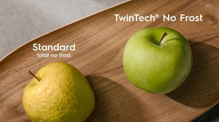 Et gult og et grønt æble