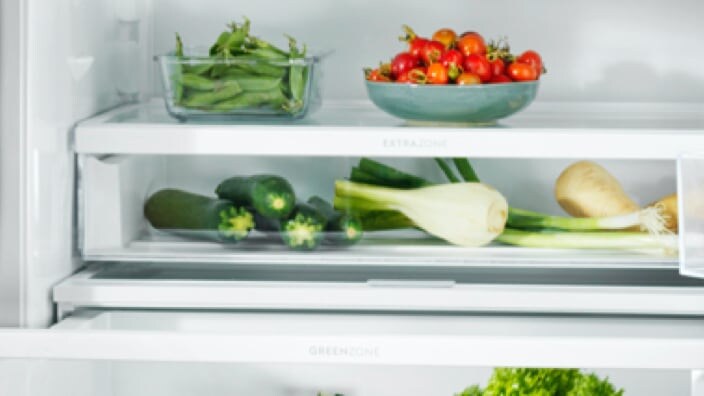 Zucchini i et køleskab