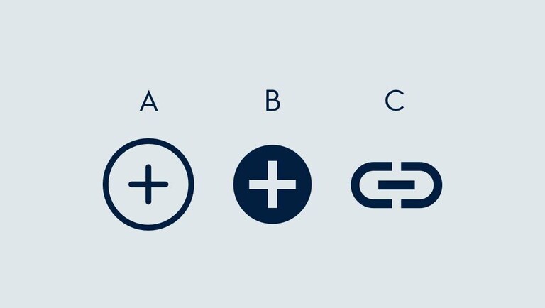 Tre forskellige ikoner 