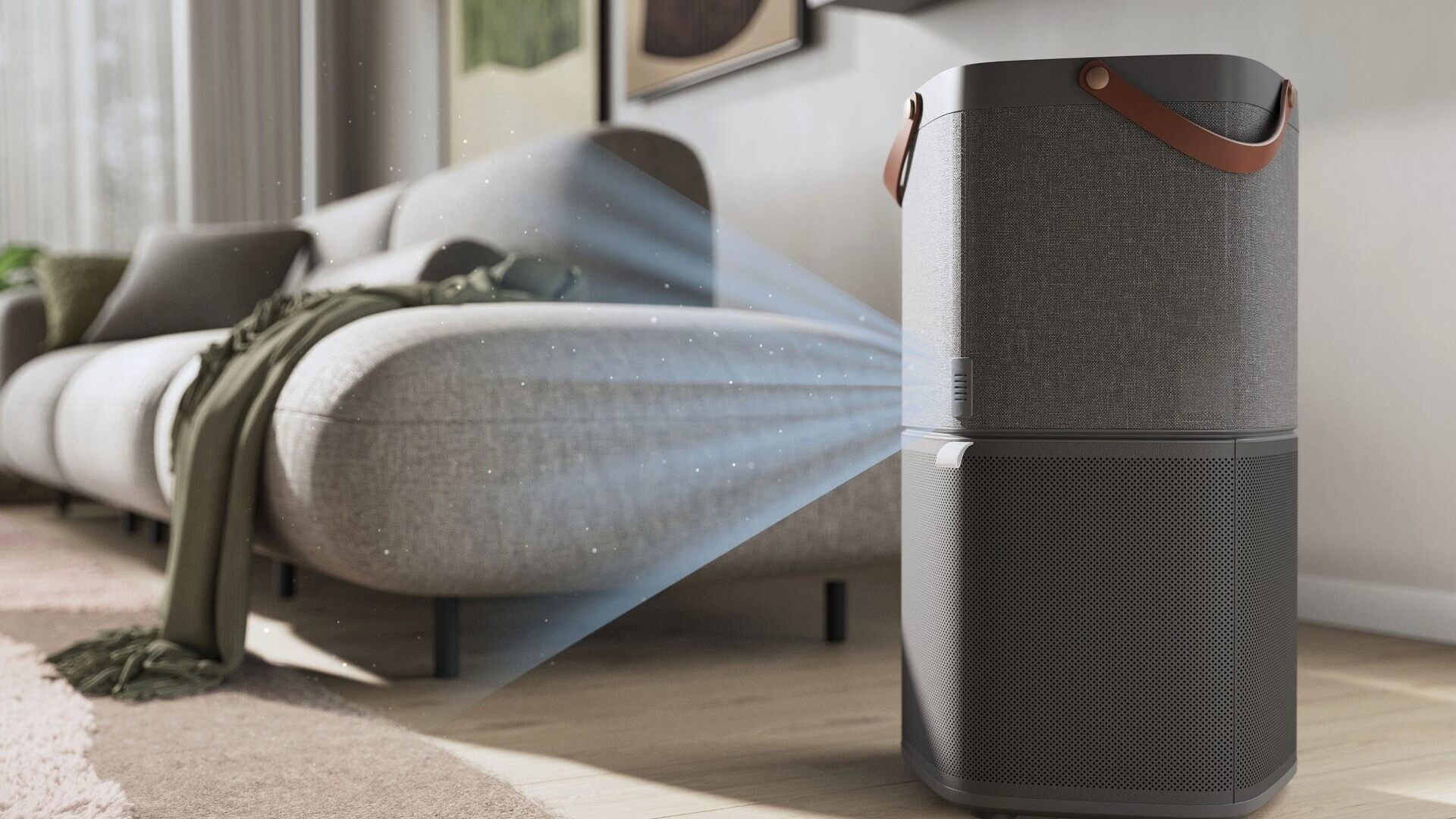 Electrolux luftrenser som renser luften i en stue.